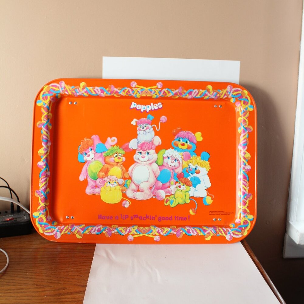 1986 Vintage Popples TV Tray Metal